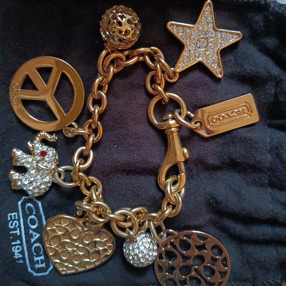 Coach Gold Charm Bracelet - Picture 1 of 3